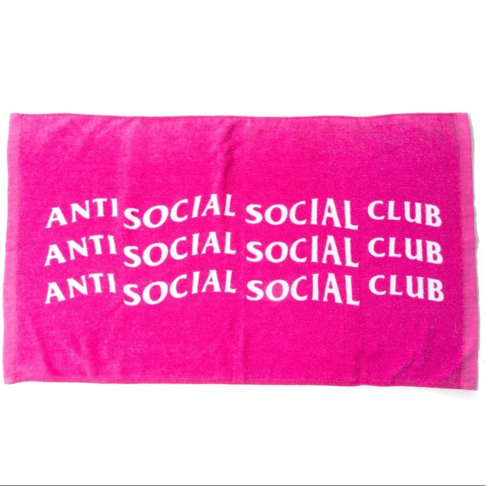 Anti Social Social Club pink logo towel